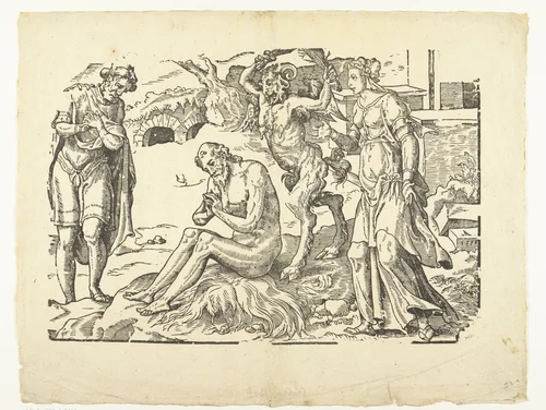 Job op de mesthoop by Unknown, print, 1557