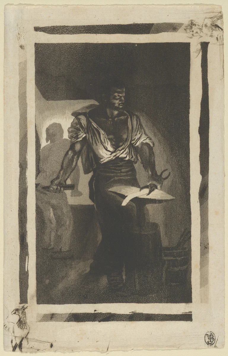 A Blacksmith by Eugène Delacroix, print, 1820-1833