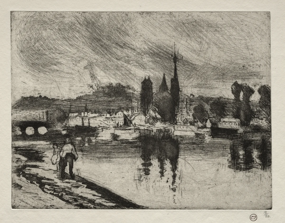 View of Rouen by Camille Pissarro, print, 1884