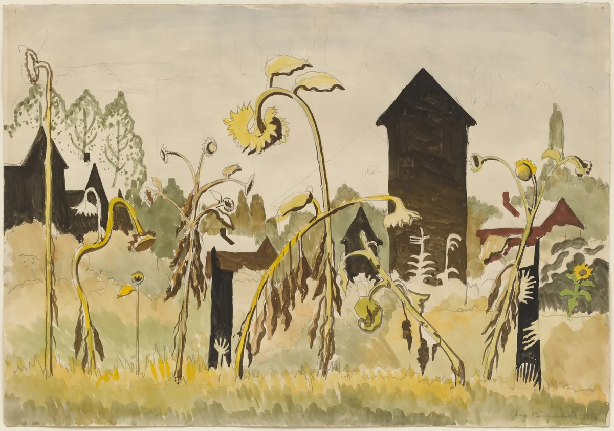 Rogues' Gallery by Charles Burchfield, drawing, 1916