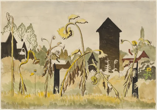 Rogues' Gallery by Charles Burchfield, drawing, 1916