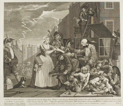 Plate Four, from A Rake's Progress by William Hogarth, print, 1735