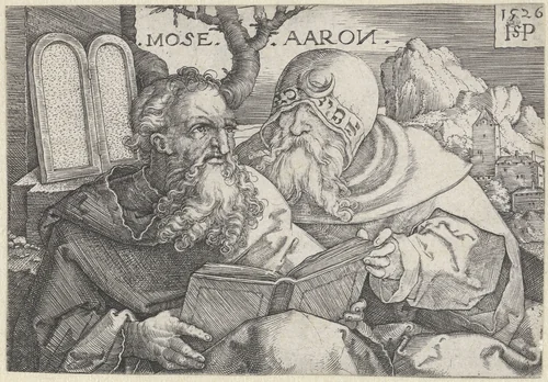 Mozes en Aäron by Hans Sebald Beham, print, 1526