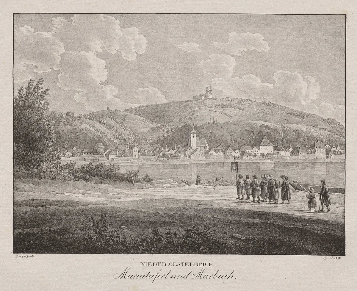 Nieder-oesterreich, Mariataferl und Marbach by Jakob Alt, print