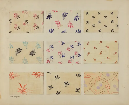 Printed Quilt Patches by Edith Magnette, index of american design, 1935-1942