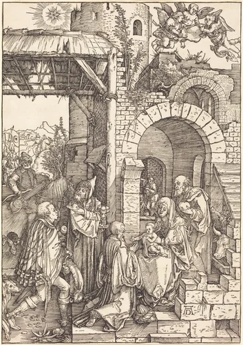 The Adoration of the Magi by Albrecht Dürer, print, 1501-1503
