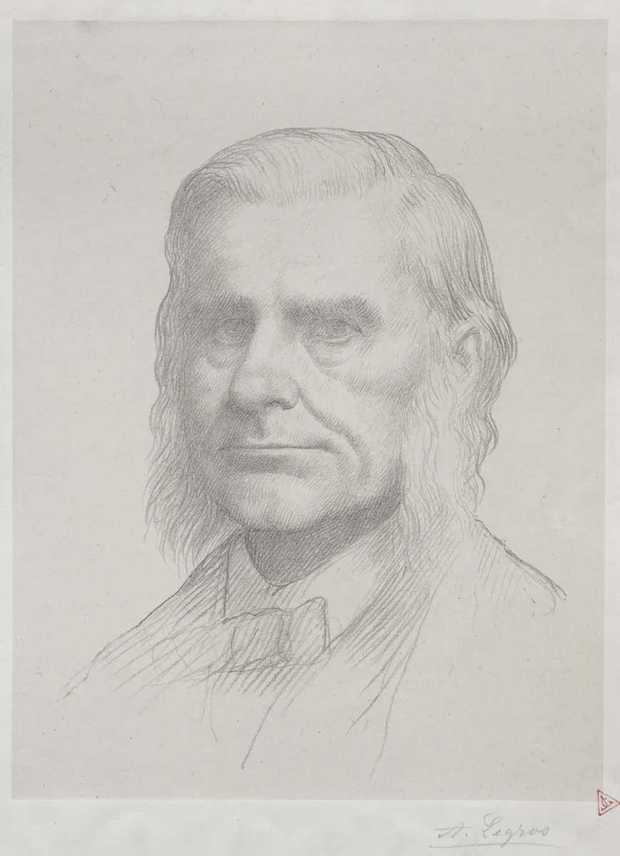 Portrait of Thomas Huxley (2nd Plate) by Alphonse Legros, print, 1857-1911
