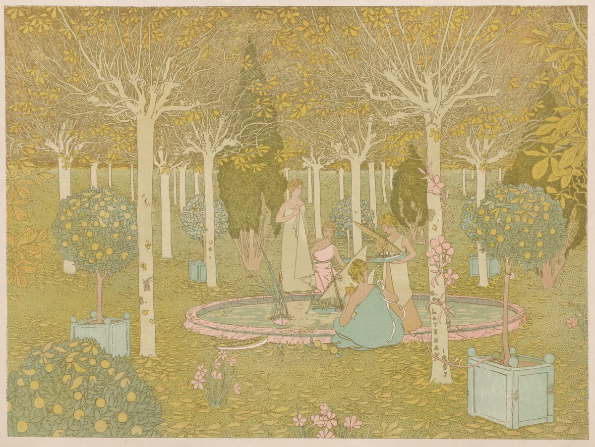 The Park by Gaston de Latenay, print, 1897
