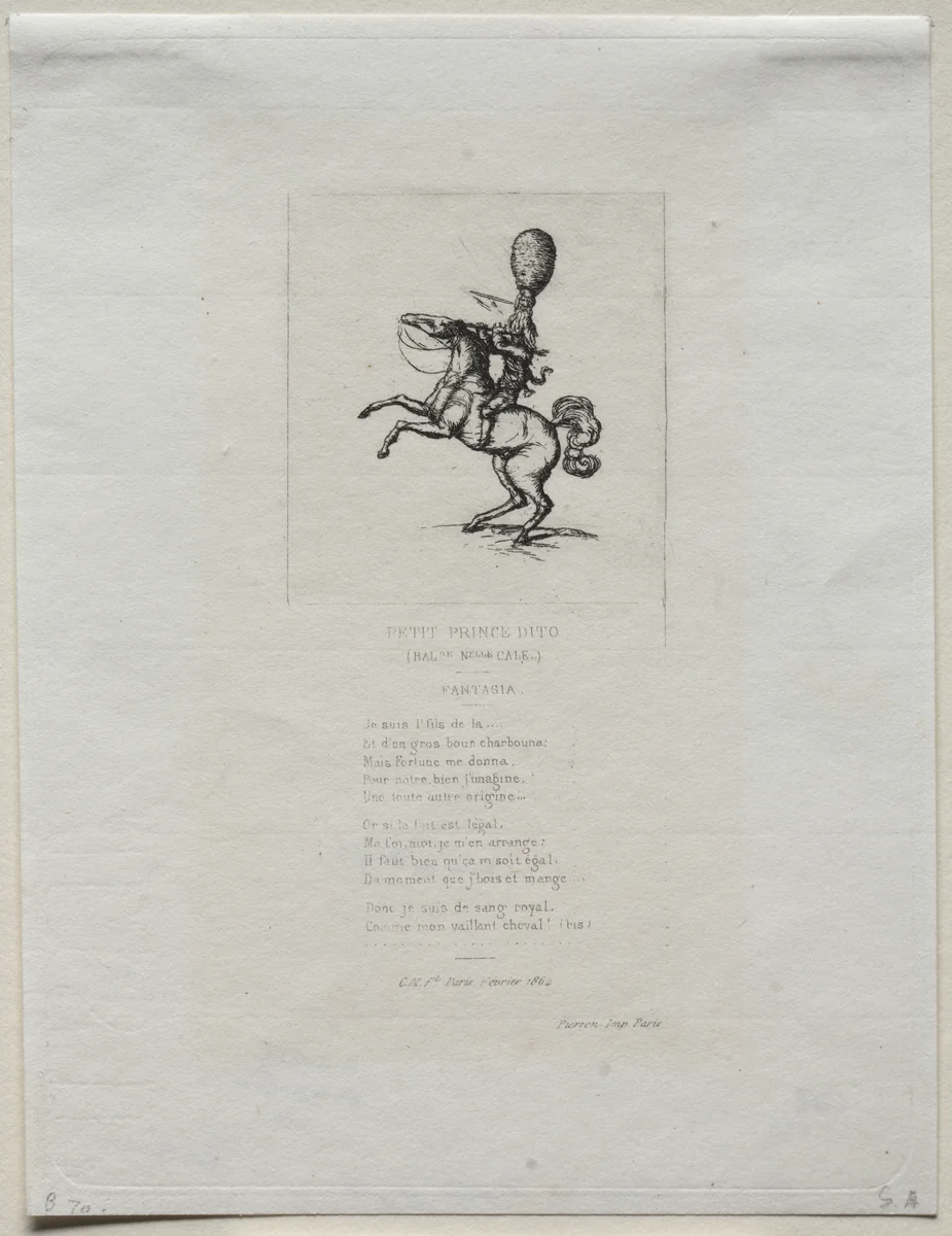 Little Prince Dito by Charles Meryon, print, 1864