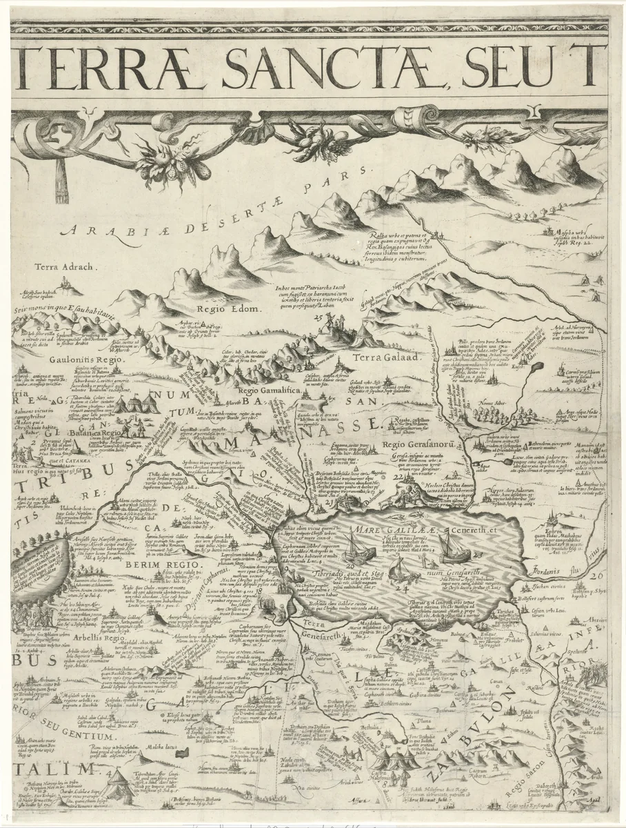 Kaart van Palestina by Nicolaes van Geelkercken, print, 1621