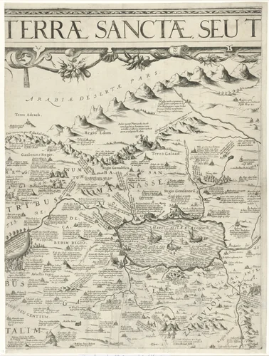 Kaart van Palestina by Nicolaes van Geelkercken, print, 1621