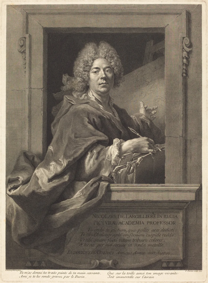 Nicolas de Largillière by François Chereau; Nicolas de Largillierre, print, 1715