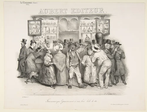 The Publisher Aubert (You must admit the government has a comic appearance) by Charles-Joseph Traviès, print, 1831