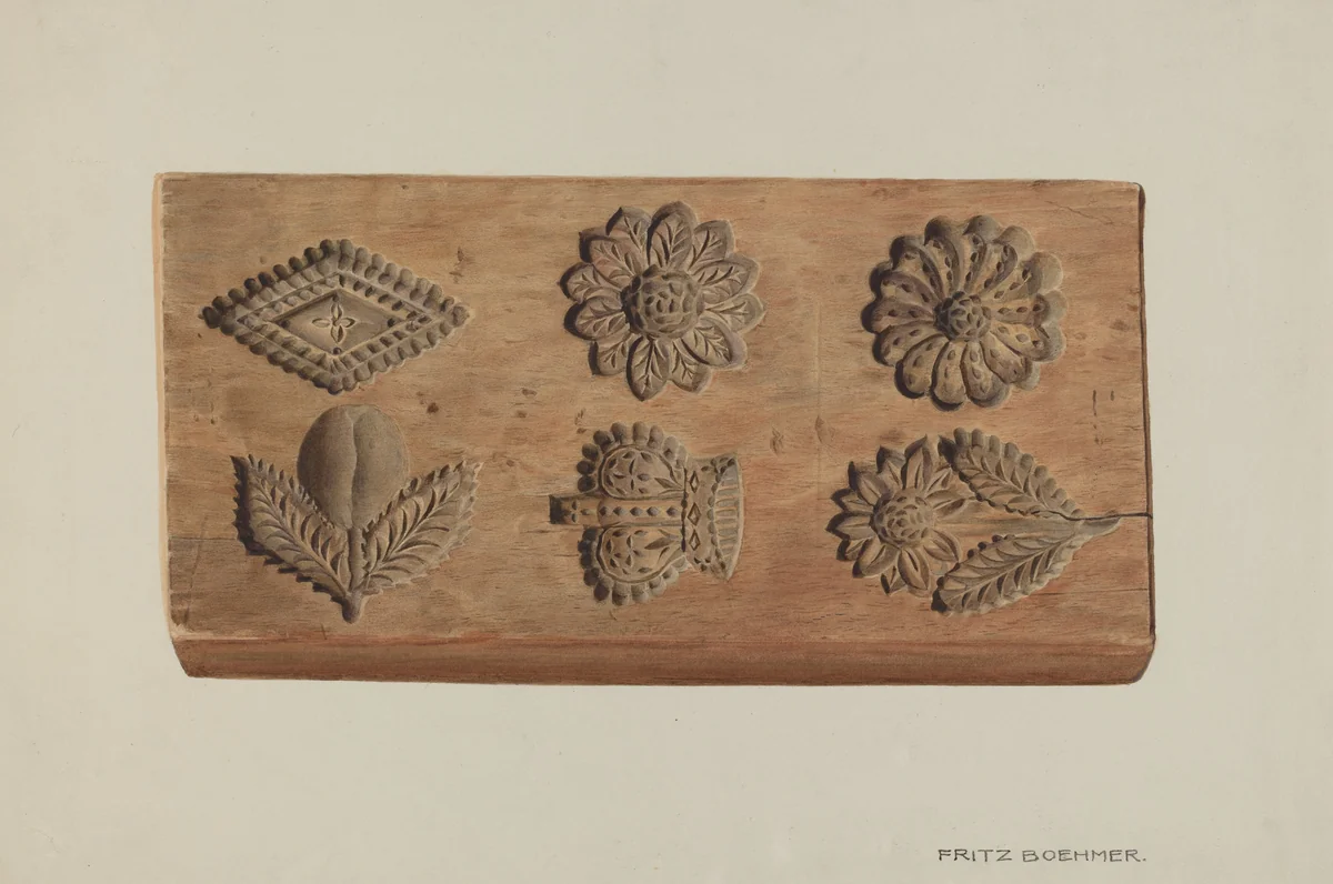 Pa. German Springerle Board by Fritz Boehmer, index of american design, 1935-1942