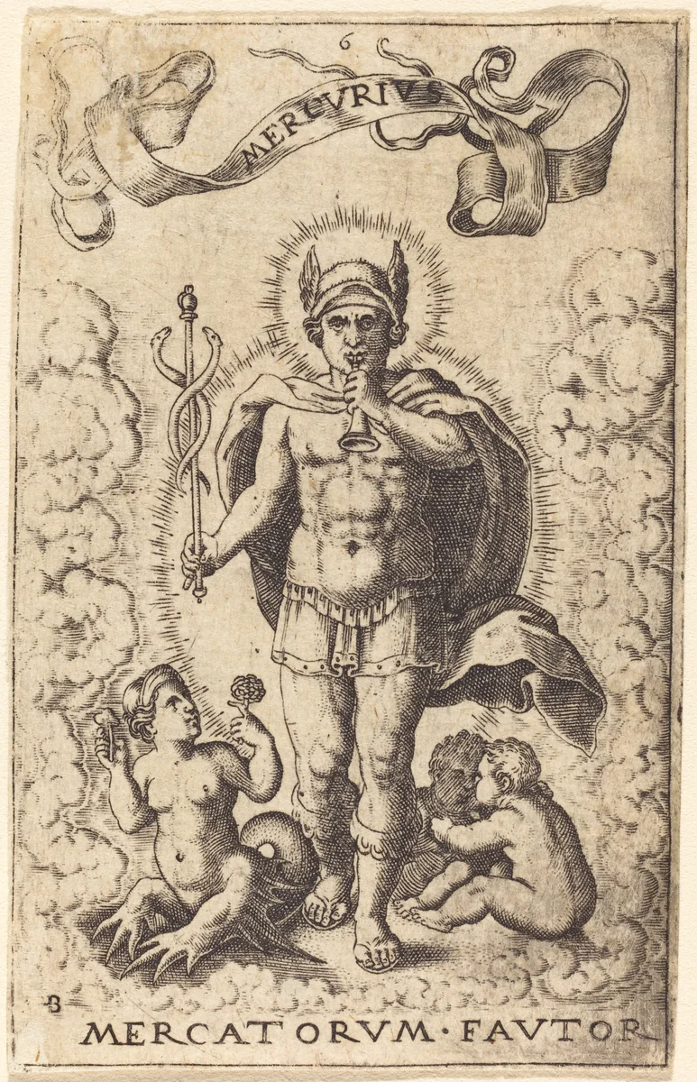Mercury by Theodor de Bry, print, 1570-1598
