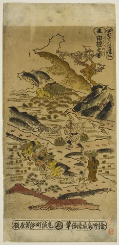 Summer: Planting Rice (Natsu: taue no zu), No. 2 from the series "The Four Seasons of Farmers (Shiki no hyakusho)" by Torii Kiyomasu II (鳥居 清倍), print, 1730-1739