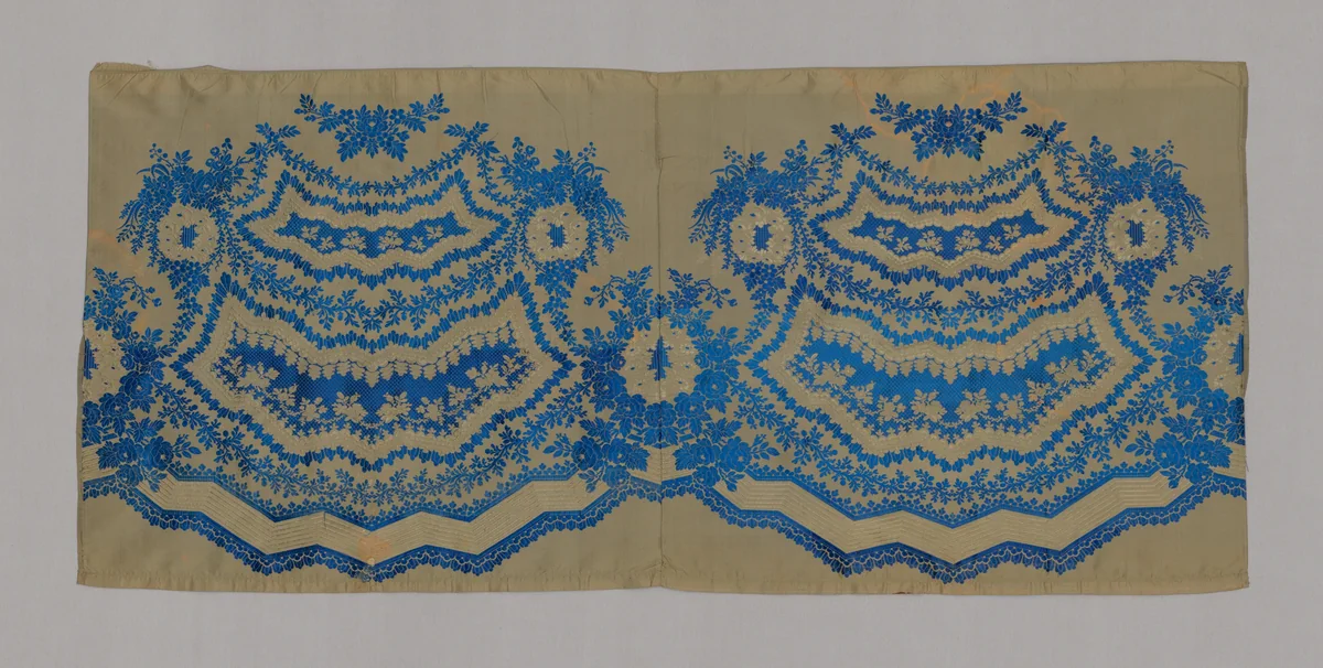 Fragment of a Woman's Skirt Flounce by Probably France, textile, 1840-1860