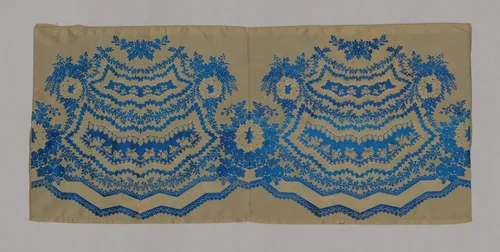 Fragment of a Woman's Skirt Flounce by Probably France, textile, 1840-1860