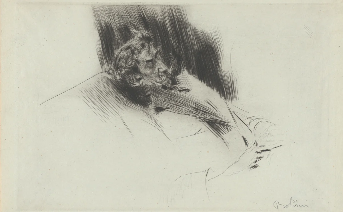 Whistler Asleep by Giovanni Boldini, print, 1897