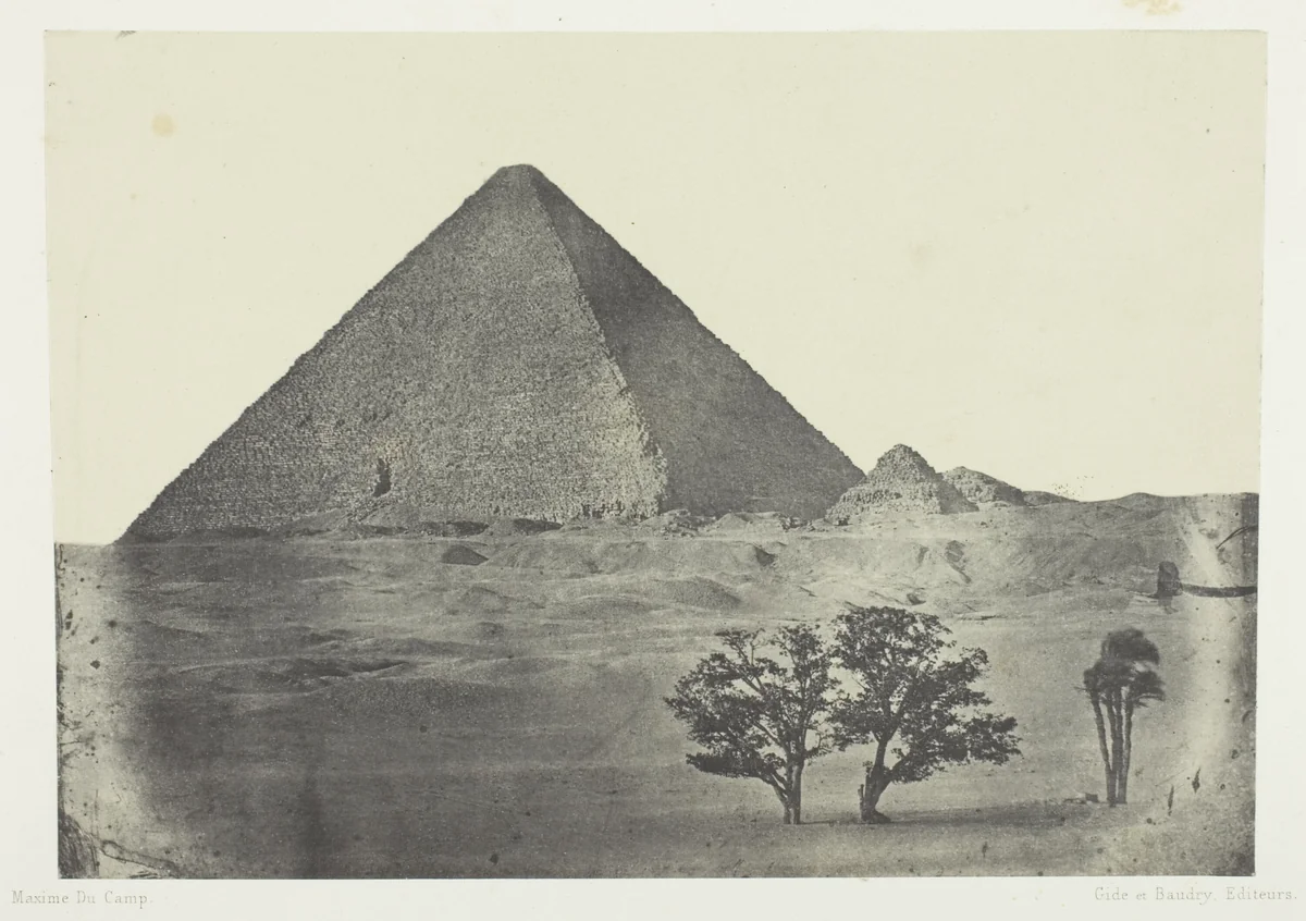 Pyramide de Chéops, Egypte Moyenne, plate 9 from the album "Egypte, Nubie, Palestine et Syrie" (1852) by Aimé Rochas, photograph, 1849-1851
