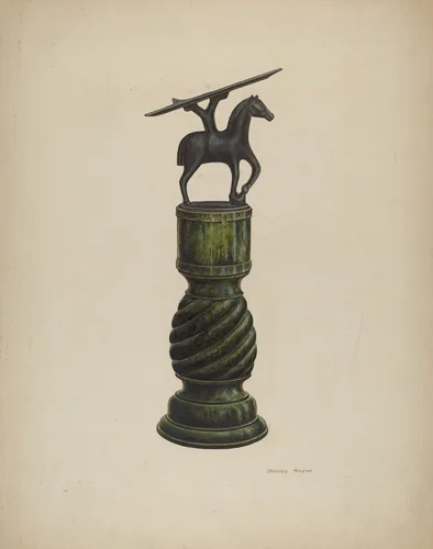 Shoe Shine Foot Rest by Stanley Mazur, index of american design, 1941