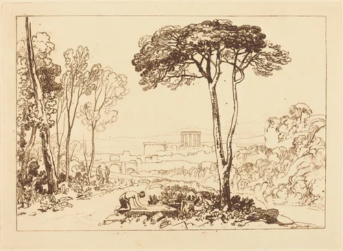Scene in the Campagna by Joseph Turner, print, 1812
