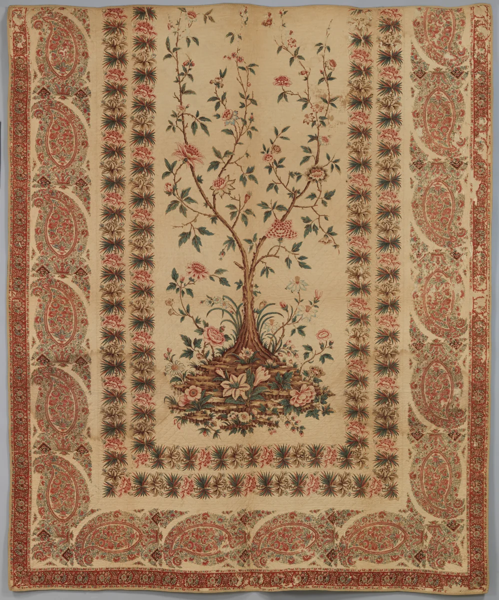 Quilt by Bannister Hall, textile, 1805-1820