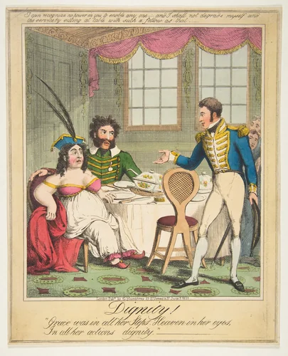 Dignity! - "Grace was in all her Steps. Heaven in her eyes, In all her actions dignity" by Theodore Lane, print, 1821