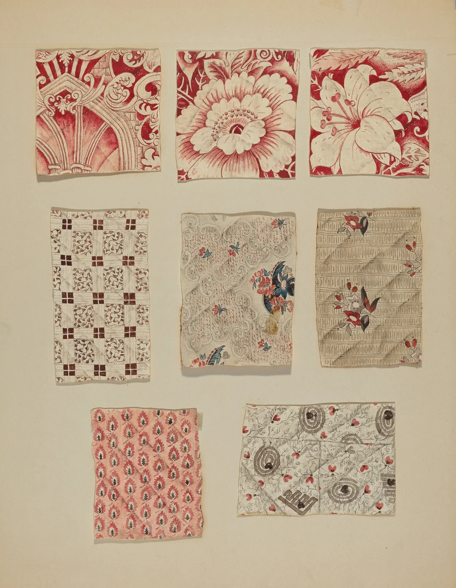 Swatches from Patchwork Quilt by Henry Granet, index of american design, 1939
