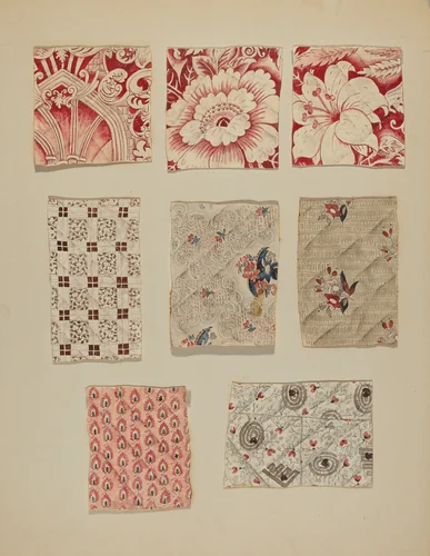 Swatches from Patchwork Quilt by Henry Granet, index of american design, 1939