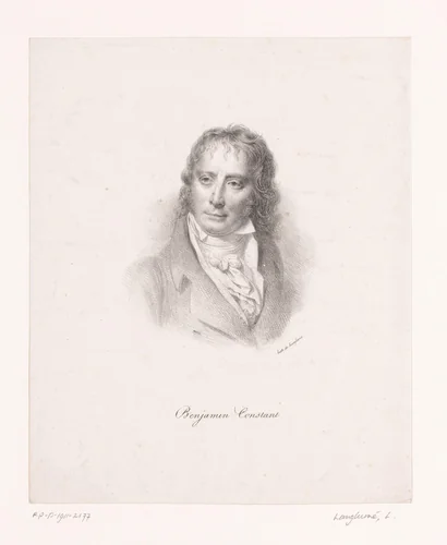 Portret van Benjamin Constant by anonymous, print, 1820-1830