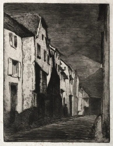 Twelve Etchings from Nature: Street in Saverne by James McNeill Whistler, print, 1858