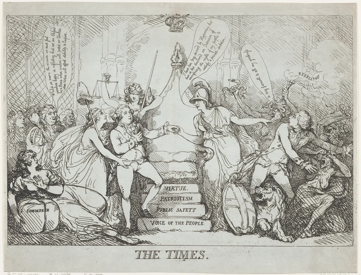 The Times by Thomas Rowlandson, print, 1788