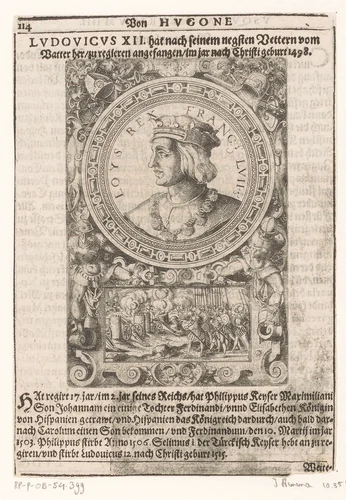 Portret van Lodewijk XII, koning van Frankrijk by Jost Amman, print, 1598