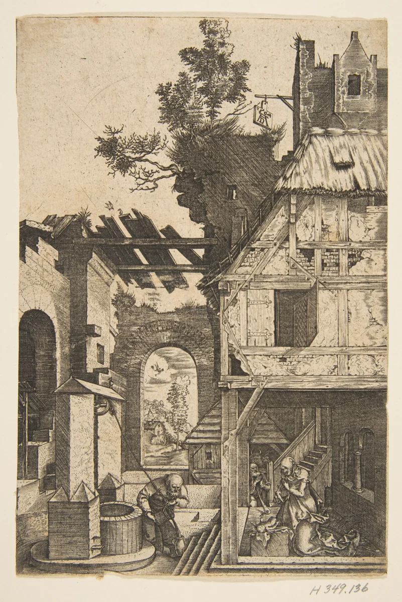 The Nativity (reverse copy) by Albrecht Dürer, print, 1485-1600