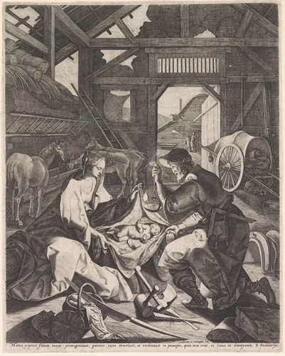 Geboorte van Christus by Unknown, print, 1570-1632