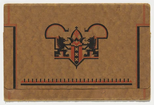 Envelope and certificate (Getuigschrift) for an Amsterdam primary school by Fré Cohen, design, 1928