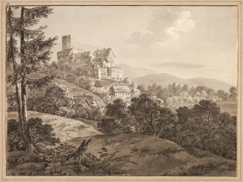 View of the Castle Gnandstein by Adrian Zingg, drawing, 1785-1805