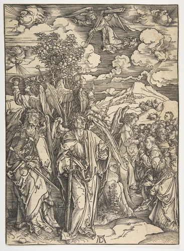 The Four Angels Holding the Winds, from "The Apocalypse", German Edition by Albrecht Dürer, print, 1498
