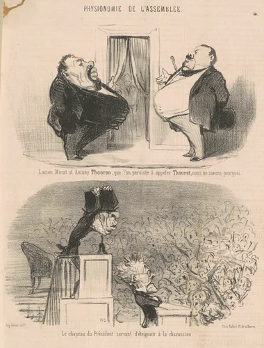 Lucien Murat et Antony Thouron ... by Honoré Daumier, print, 1849
