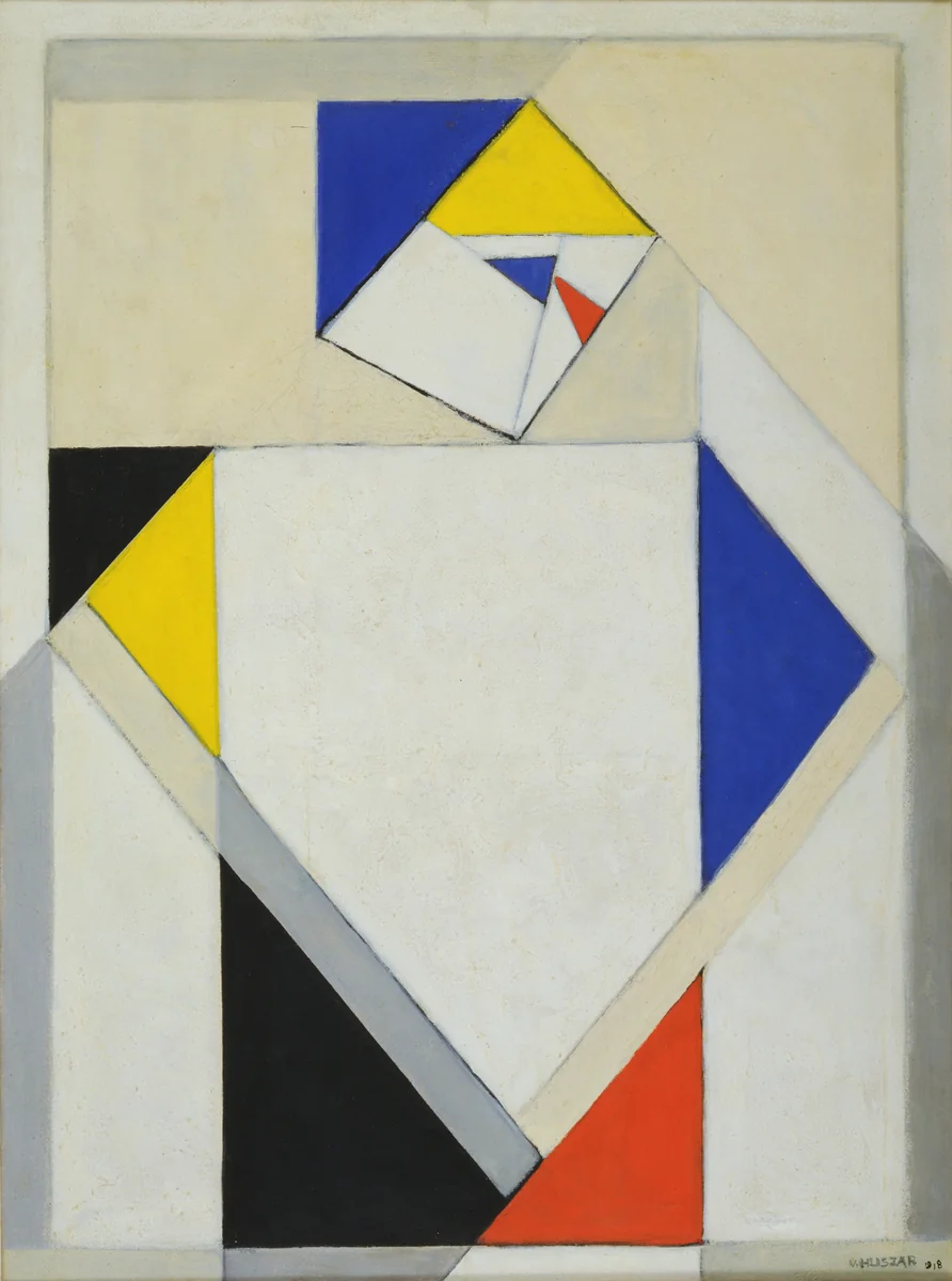 Composition with Female Figure by Vilmos Huszár, painting, 1918