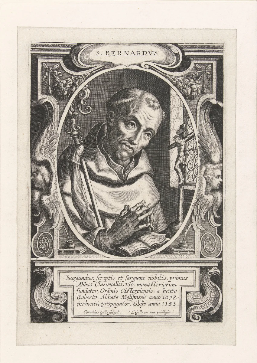 H. Bernardus van Clairvaux by Unknown, print, 1586-1633