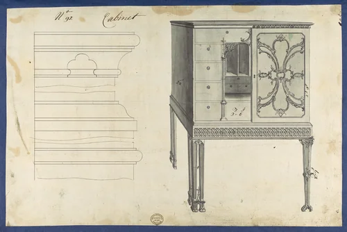 Cabinet, from Chippendale Drawings, Vol. II by Thomas Chippendale, drawing, 1753