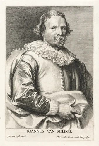 Portret van Johannes van Mildert by Lucas Vorsterman, print, 1630-1646