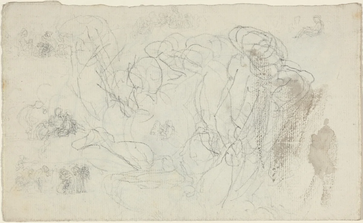 Sheet of Studies [recto and verso] by John Flaxman, drawing, 1755-1826
