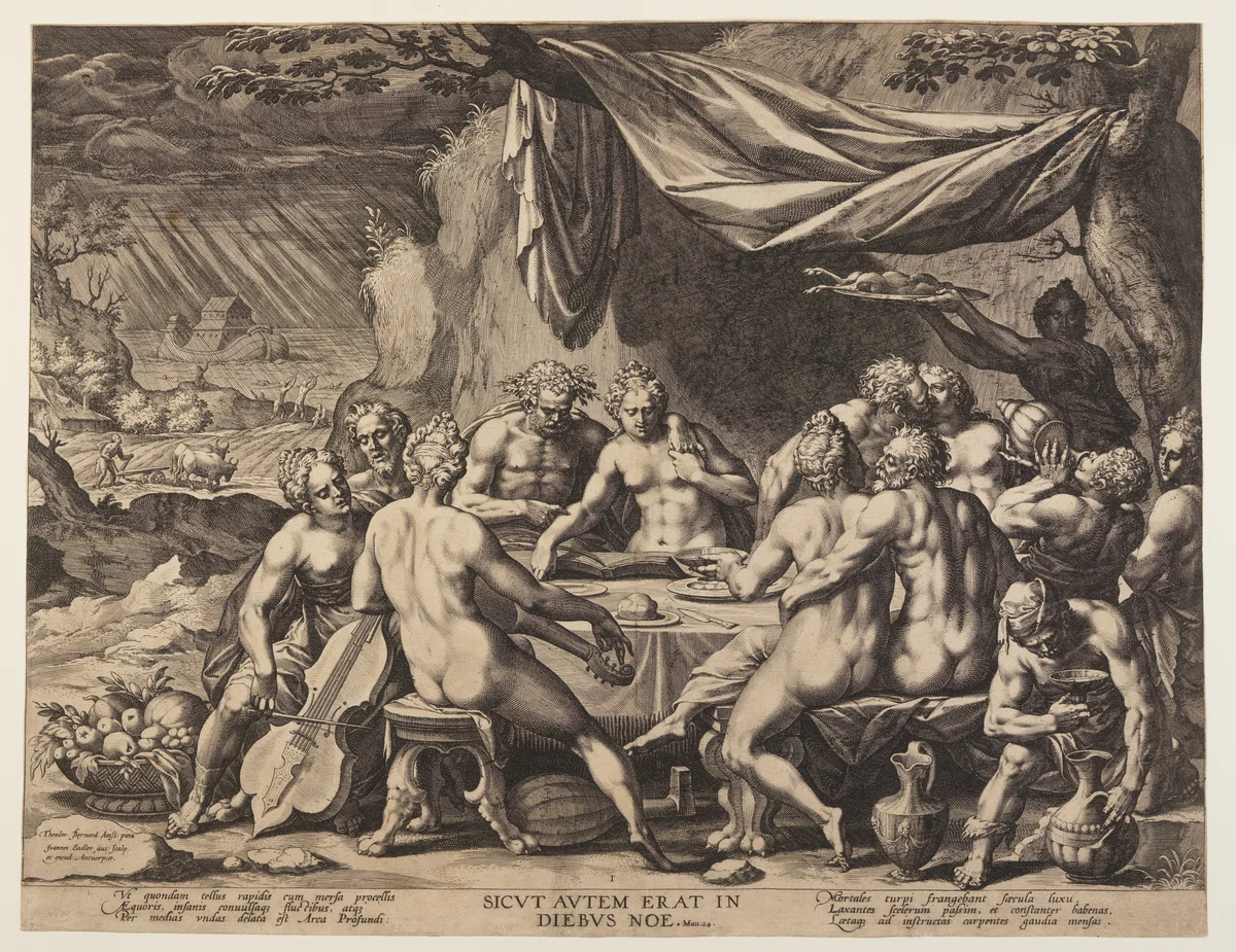 Mankind Before the Flood by Jan Sadeler I, print, 1585-1600