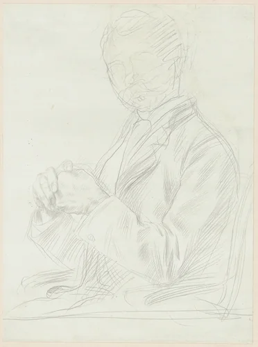 Study for the Portrait of Edward D. Adams by Alphonse Legros, drawing, 1892