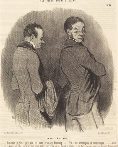 Un Habit a la mode by Honoré Daumier, print, 1845