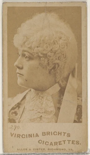 Card 290, from the Actors and Actresses series (N45, Type 4) for Virginia Brights Cigarettes by Allen & Ginter, photograph, 1885-1891