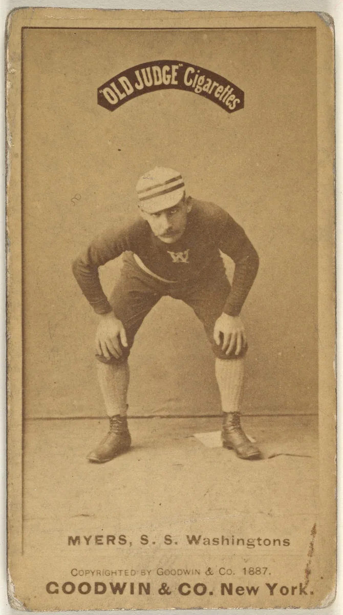 James Albert "Al" Myers, Shortstop, Washington Nationals, from the Old Judge series (N172) for Old Judge Cigarettes by Goodwin & Company, photograph, 1887